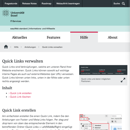 Die gleiche Website auf einem Tablet.