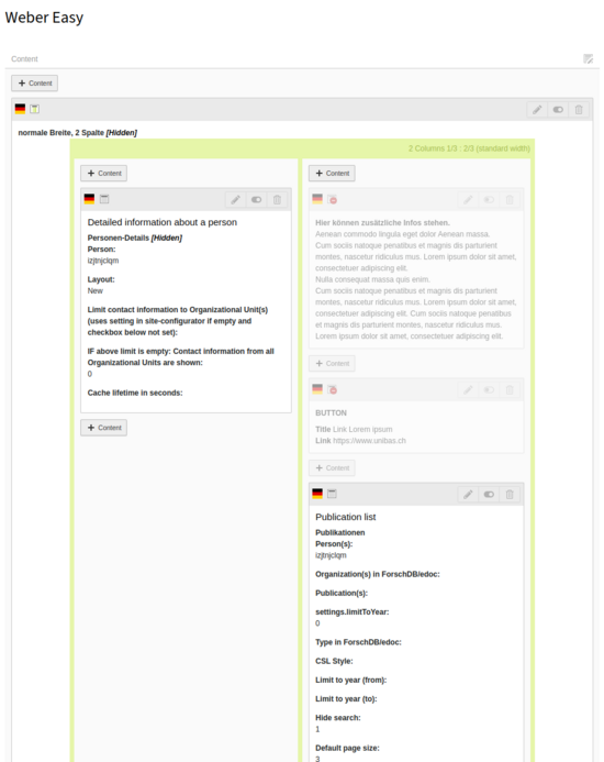Profile page generated from the template in the backend (update after deleting the old page)