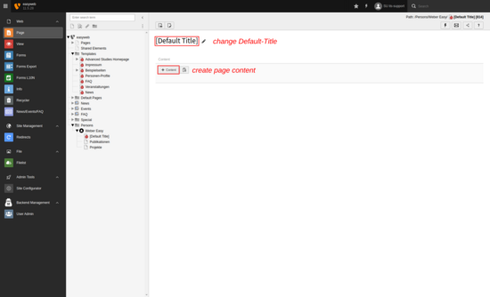 Content on new page.