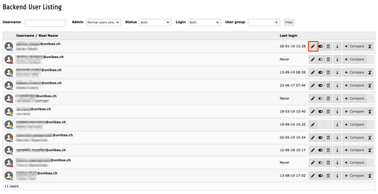 Edit a user under "User Admin".