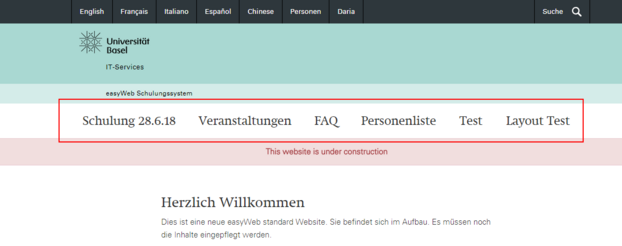 easyWeb Menu 1