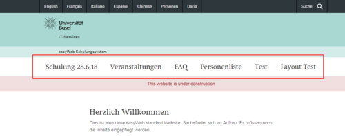 easyWeb Menu 1