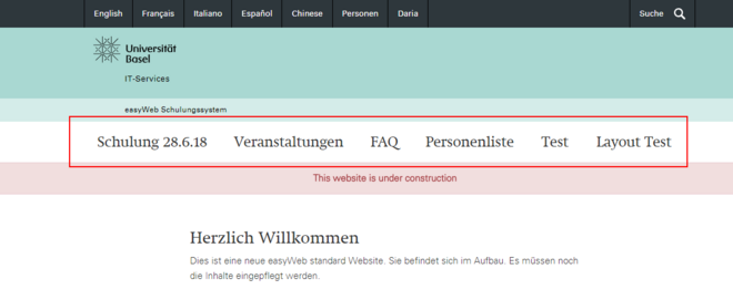 easyWeb Menu 1