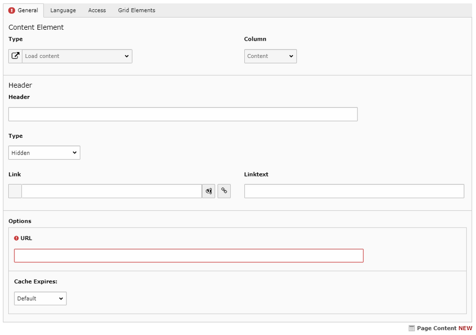 Content Element bearbeiten