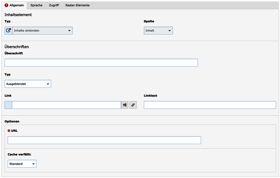 Edit content element