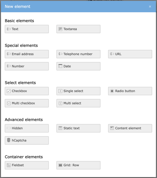 form elements selection