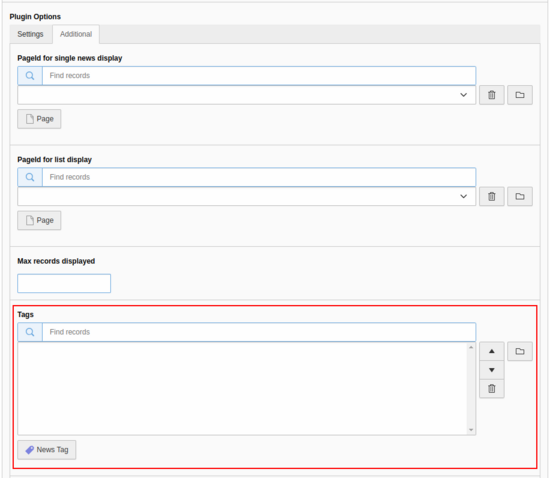Selection of the tags in the news plugin by which the list should be filtered.