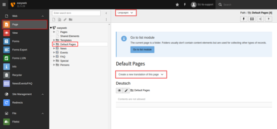 Creating a new folder language