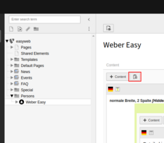 Insert the person profile grid element from the template into the existing profile.