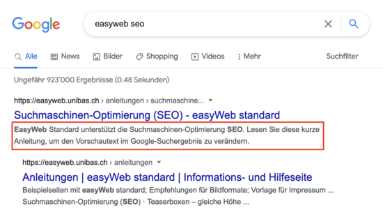 Result of search engine optimization.