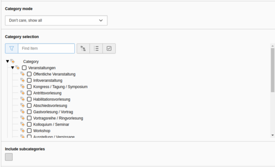 Restrict News list view to specific category