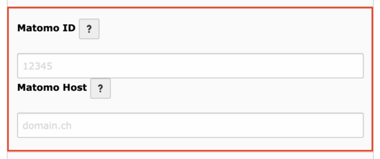 Specify Matomo tracking information
