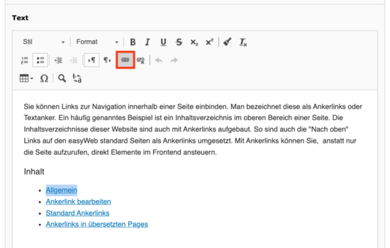 Create anchor link.