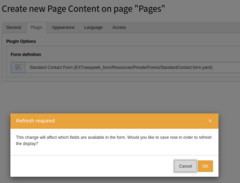 Change of the form