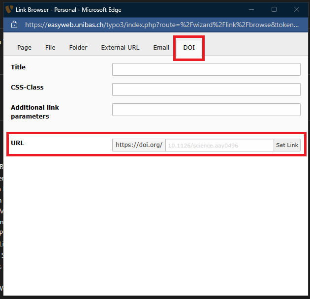 DOI Links einfügen easy standard Informations und Hilfeseite