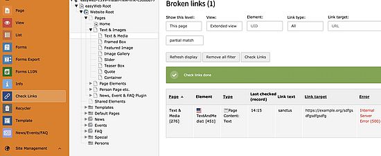 Broken links